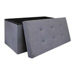 Banc coffre de rangement en suédine lina