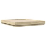 vidaXL Cadre de lit avec lumières LED chêne sonoma 200x200 cm