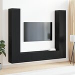 Ensemble de 6 meubles TV vidaXL en bois d'ingénierie noir