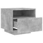 vidaXL Table de chevet avec lumières LED gris béton 40x39x37 cm
