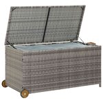 vidaXL Boîte de rangement de jardin gris clair 120x65x61 cm rotin