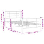 vidaXL Cadre de lit métal avec tête de lit/pied de lit blanc 107x203cm