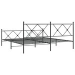 vidaXL Cadre de lit métal sans matelas avec pied de lit noir 183x213cm