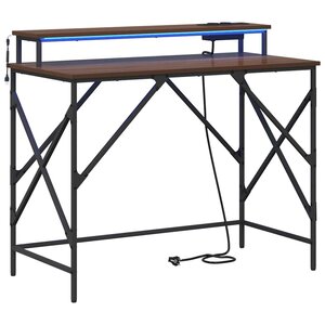 vidaXL Bureau Chêne brun 100 x 50 x 86 5 cm Bois d'ingénierie