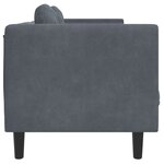 vidaXL Canapé avec coussins 2 places gris foncé velours