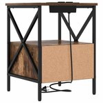 vidaXL Cabinet de chevet avec tiroir Chêne fumé 41 5 x 40 5 x 55 cm