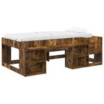 vidaXL Cadre de lit pour enfants avec rangement Chêne fumé 80 x 200 cm