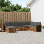 vidaXL Ensemble de canapés d'extérieur 6 Pièces Naturel et Anthracite