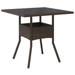 vidaXL Ensemble à manger de jardin et coussins 3Pièces marron rotin verre