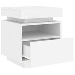 vidaXL Armoire de chevet avec lumières LED blanc 40x39x48 5 cm