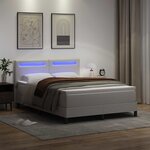 vidaXL Lit à ressorts avec matelas Blanc 160 x 200 cm Simili cuir