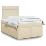 vidaXL Sommier à lattes de lit avec matelas crème 120x190 cm tissu