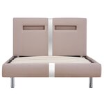 vidaXL Cadre de lit avec LED sans matelas cappuccino 90x200 cm