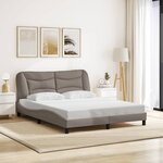 vidaXL Cadre de lit avec LED sans matelas taupe 160x200 cm tissu