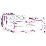 vidaXL Cadre de lit ottoman avec matelas gris clair 200x200 cm velours