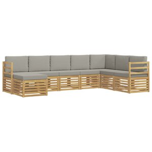 vidaXL Ensemble de canapés d'extérieur 8 Pièces Blanc et gris clair