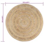 vidaXL Tapis fait à la main Jute tressée 150 cm