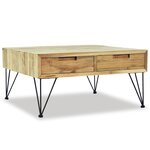 vidaXL Table basse 80x80x40 cm Teck massif