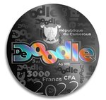 EXPLORATION OF SPACE De Doodle 3 Oz Silver Coin 3000 Francs Cameroon 2022