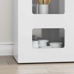 vidaXL Buffet Blanc brillant 100 x 35 x 59 cm Bois d'ingénierie