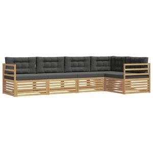 vidaXL Ensemble de canapés d'extérieur 5 pc Blanc et anthracite