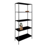 Étagère noire à 5 étages avec cadre noir 80 x 36 x 170 cm