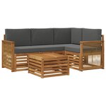 vidaXL Ensemble de canapés d'extérieur 5 Pièces Naturel et Anthracite