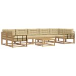 vidaXL Ensemble de canapés d'extérieur 6 Pièces Blanc et Beige