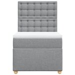 vidaXL Sommier à lattes de lit et matelas Gris clair 90x190 cm Tissu