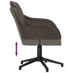 vidaXL Chaise pivotante de bureau Gris foncé Velours