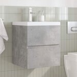 vidaXL Ensemble de meubles de salle de bain 2 Pièces gris béton