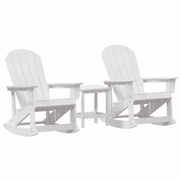 vidaXL Ensemble de salon de jardin 3 Pièces Blanc HDPE