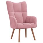vidaXL Chaise de relaxation avec repose-pied Rose Velours