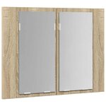 vidaXL Armoire à miroir à LED de bain Chêne sonoma 60x12x45 Acrylique