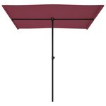 vidaXL Parasol de jardin et mât en aluminium 2x1 5 m rouge bordeaux
