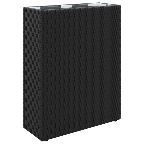 vidaXL Grand Pot Noir 55 x 22 x 70 cm polyrotin