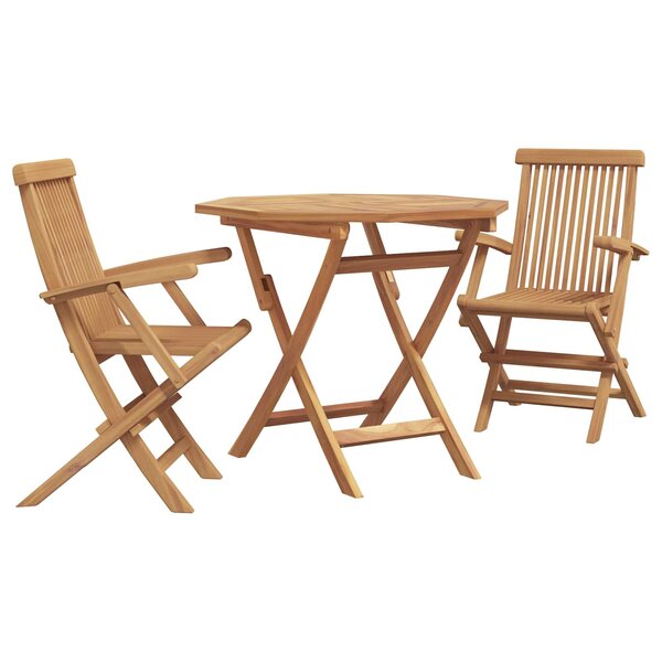 vidaXL Ensemble de salle à manger pour jardin 3 pc Marron