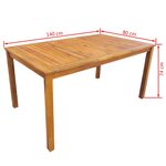 vidaXL Jeu de salle à manger d'extérieur 7 Pièces Bois d'acacia solide