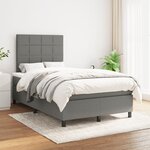 vidaXL Sommier à lattes de lit avec matelas gris foncé 120x190cm tissu
