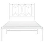 vidaXL Cadre de lit métal avec tête de lit blanc 90x190 cm