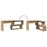 vidaXL Bureau d'angle chêne artisanal 200 5x50x76 cm bois d'ingénierie