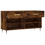 vidaXL Banc à chaussures chêne fumé 102x35x55 cm bois d'ingénierie
