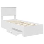 vidaXL Cadre de lit Blanc et Argent 75 x 190 cm Bois d'ingénierie