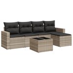 vidaXL Salon de jardin 6 Pièces avec coussins gris clair résine tressée