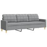 vidaXL Ensemble de canapés 3 Pièces coussins décoratifs gris clair tissu