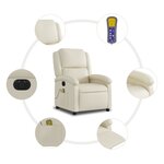 vidaXL Fauteuil de massage inclinable électrique crème similicuir