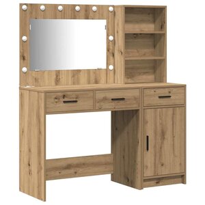 vidaXL Table de Toilette avec tiroir 2 Pièces Marron Bois d'ingénierie