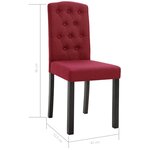 vidaXL Chaises à manger lot de 4 rouge bordeaux tissu