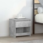 vidaXL Table de chevet Gris béton 40x30x39 cm Aggloméré