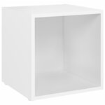 vidaXL Meubles TV 4 Pièces Blanc 37x35x37 cm Aggloméré